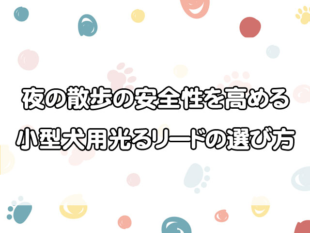 小型犬用光るリードのおすすめは？夜の散歩の安全性を高める選び方